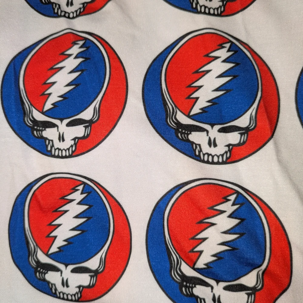 NWOT Grateful Dead Stealie Lounge Pants Red Blue Skull Print Drawstring 2XL